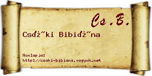 Csáki Bibiána névjegykártya